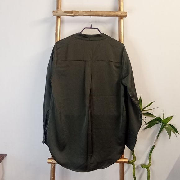 H&M Satin Khaki Blouse - Picture 12 of 16